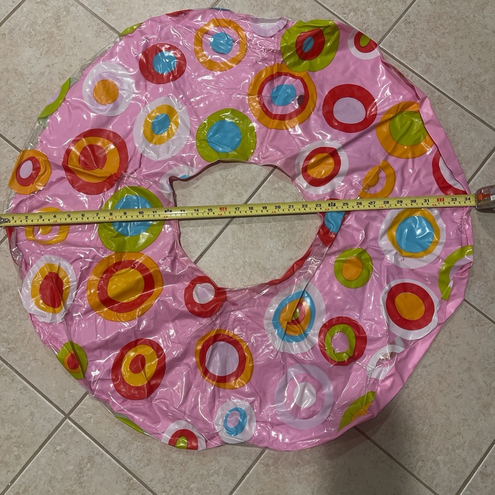 Kids Pink Polka Dot Inflatable Swim Ring